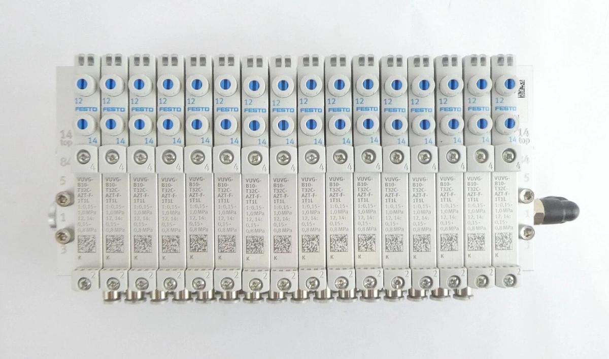 Used Festo VTUG-16K-EC-INT-CS 16-Port Pneumatic Manifold Reseller Lot of 2 Working