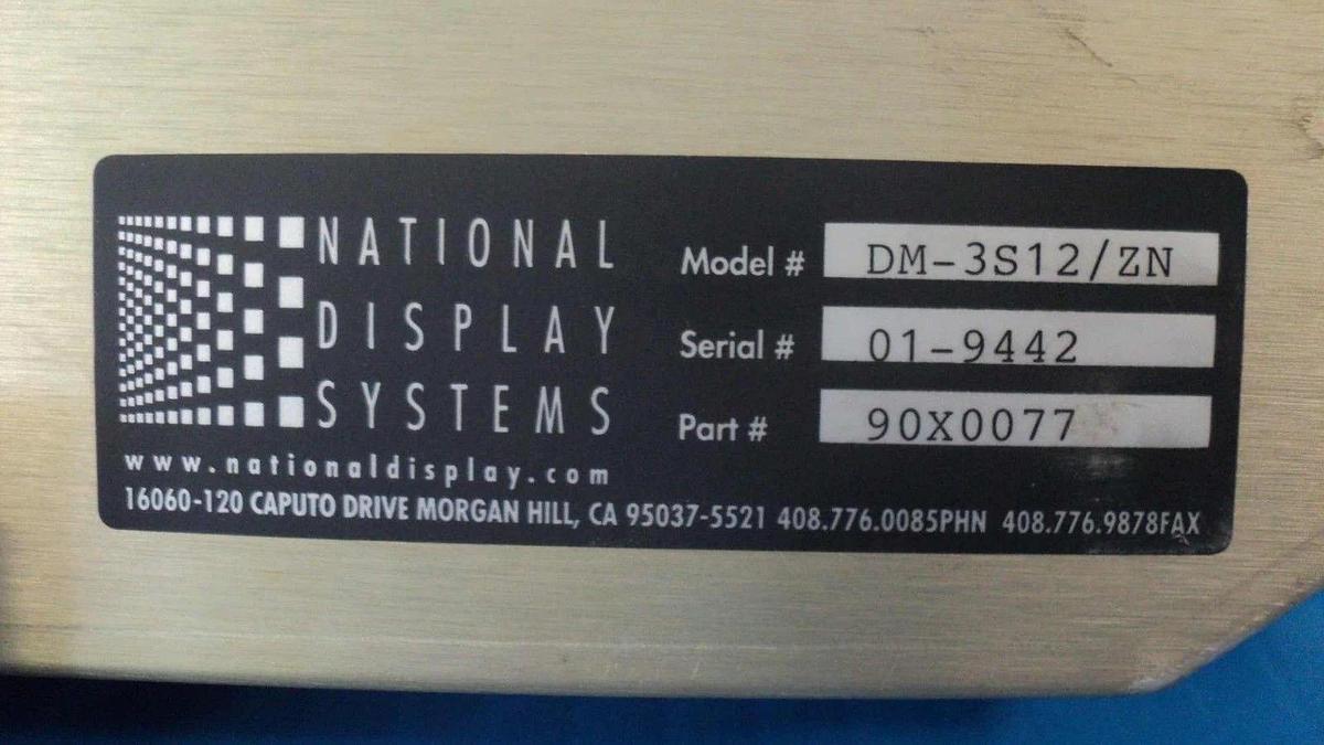 Used National Display Systems 90X0077 Display DM-3S12/ZN Used Working