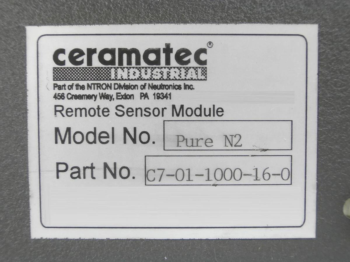Used Ceramatec C7-01-1000-16-0 PureN2 Portable Oxygen Analyzer Working Surplus