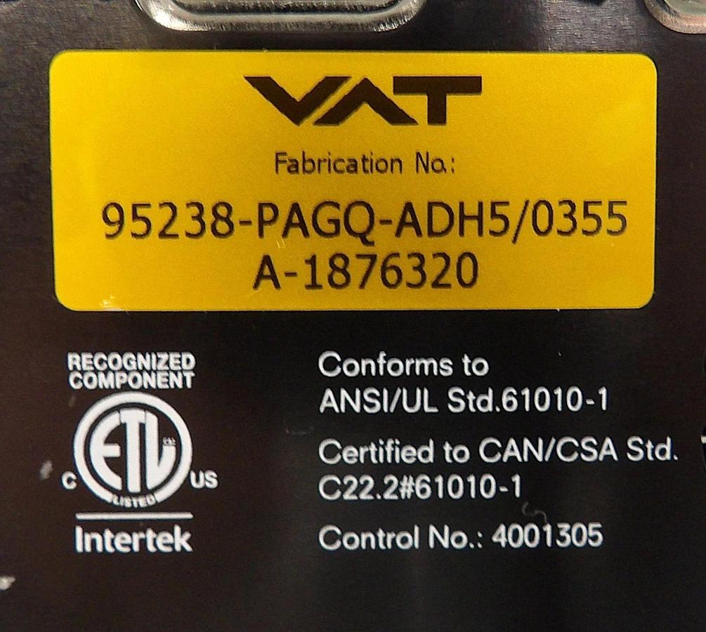 Refurbished VAT 95238-PAGQ-ADH5 Butterfly Valve AMAT 0195-13439 Manufacturer Refurbished