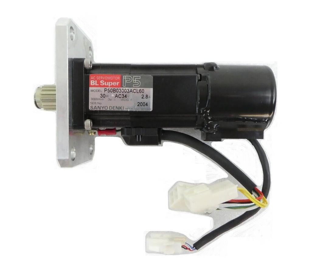 Used Sanyo Denki P50B03003ACL60 AC Servomotor BL Super P5 Nikon NSR-S205C Working