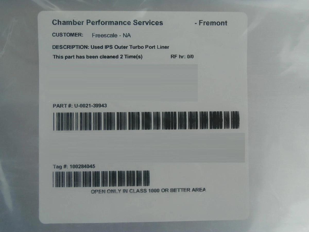 Refurbished AMAT Applied Materials 0021-39943 Liner Pump Port IPS Cleaned Refurbished