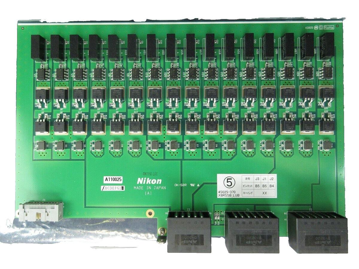 Used Nikon Precision 4S025-370 Relay Interface Board PCB X8RSSB_LUB NSR Working