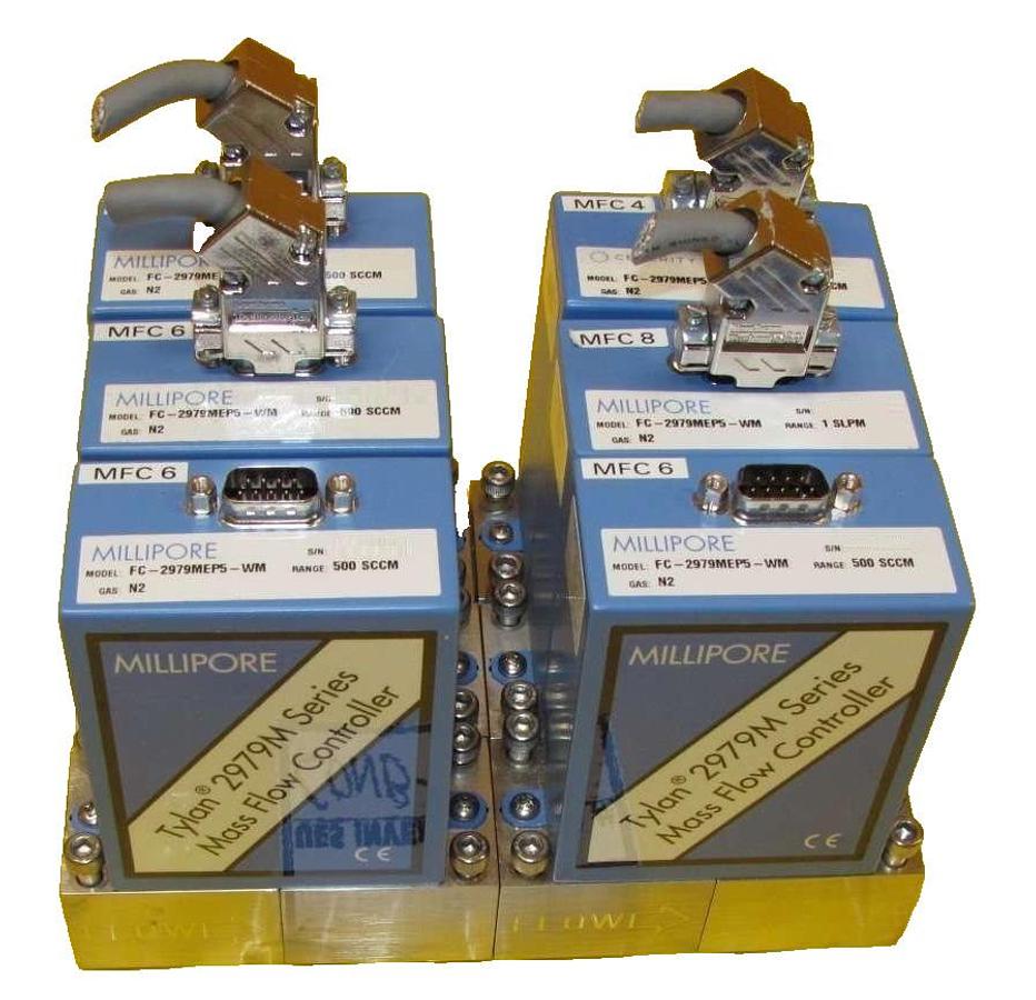 Used Millipore Tylan 2979 Series MFC Surface Mount N2 Reseller Lot of 6 Spare Surplus