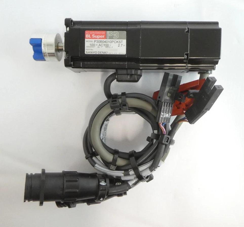Used Sanyo Denki P30B04010PCKST AC Servo Motor BL Super P3 Lot of 2 Working Surplus