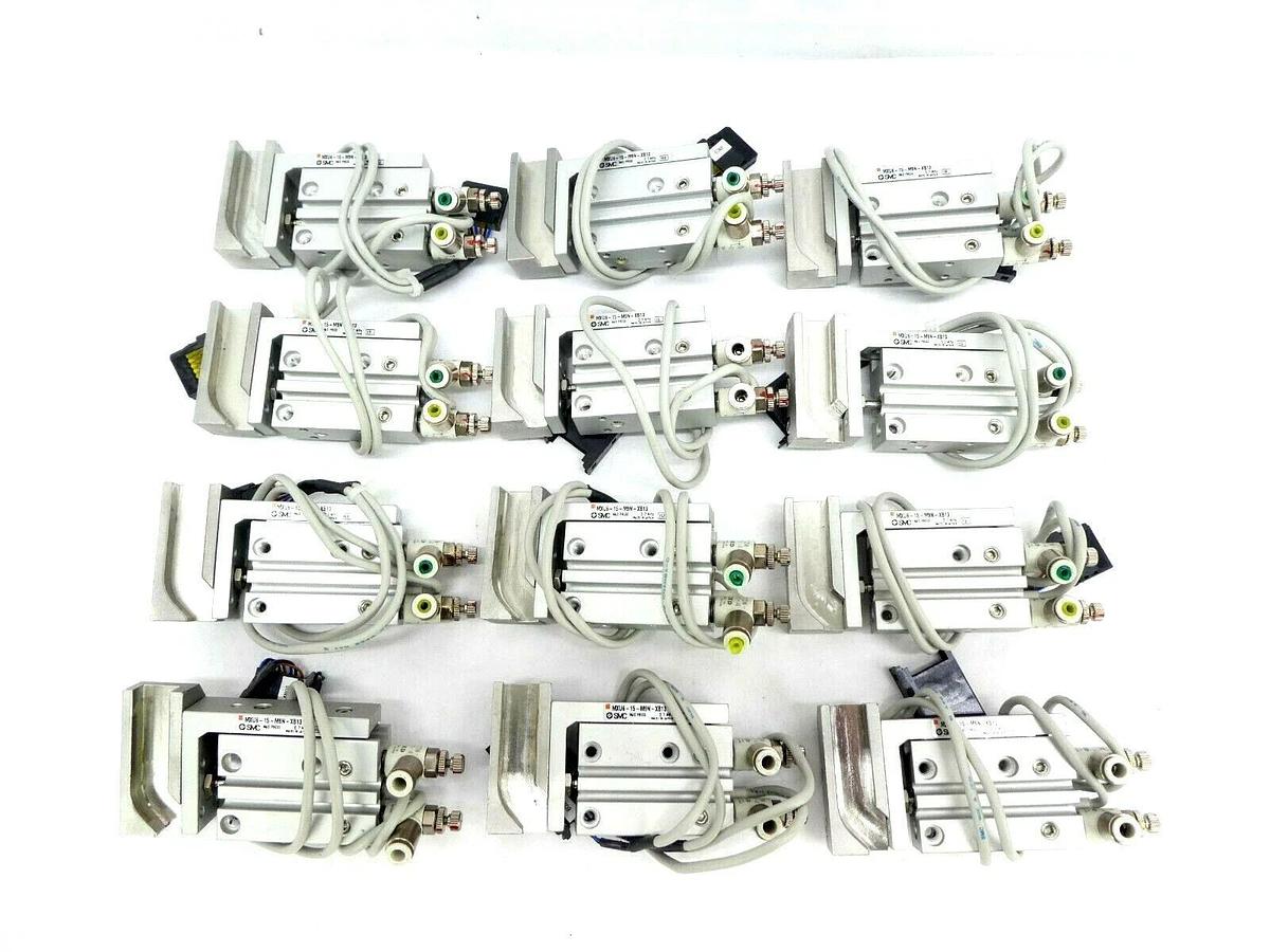 Used SMC MXU6-15-M9N-XB13 Compact Slide Table TEL Lithius Lot of 12 Working Surplus