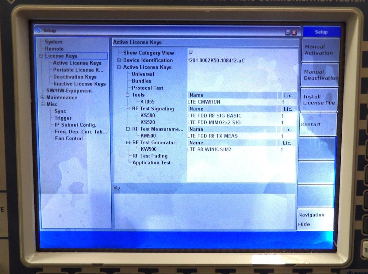 Used Rohde & Schwarz 1201.0002K50 Wideband Radio Comm CMW 500 Cracked Screen As-Is