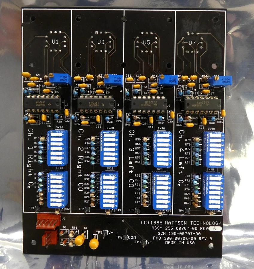 Used Mattson Technology 255-00707-00 4 Channel PCB SCH 130-00707-00 Working Surplus