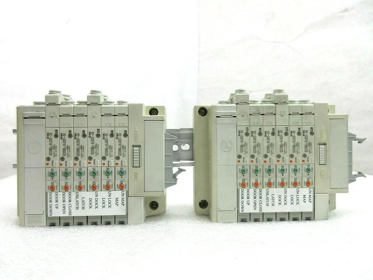 Used SMC 6-Port Pneumatic Manifold SZ3260-5LOZD-C4 SZ3360-5LOZD-C4 Lot of 2 Used