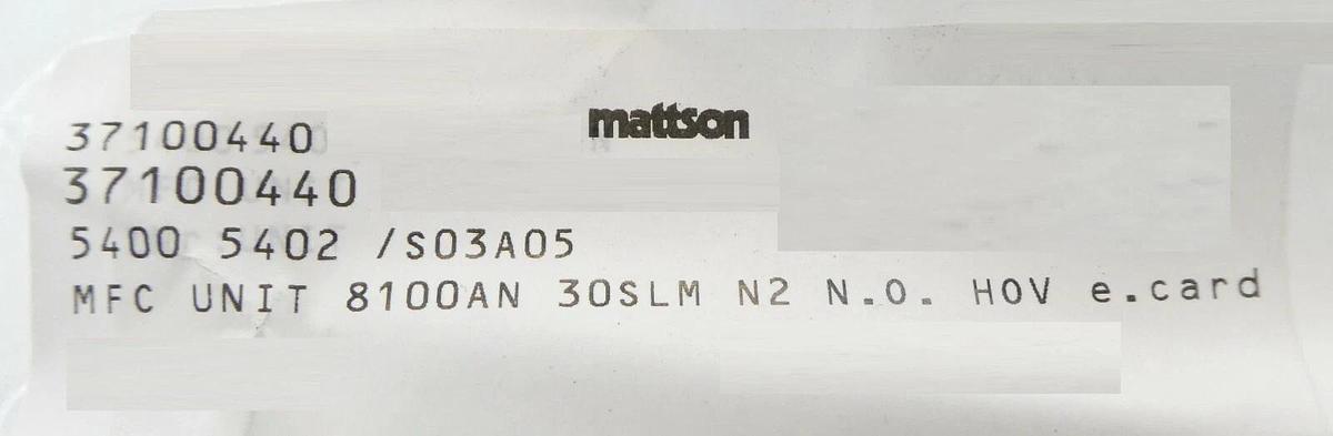 UNIT Instruments UFC-8100 Mass Flow Controller MFC 30SLM N2 Mattson 37100440 New