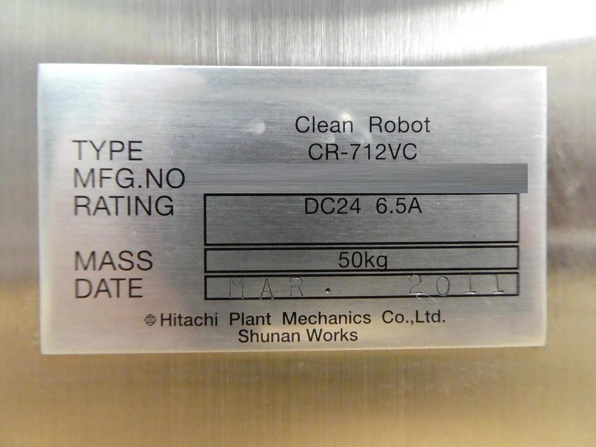 Used Hitachi Plant Mechanics CR-712VC Wafer Handling Clean Robot Shunan Works Working