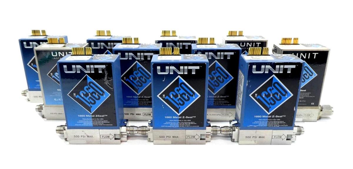 Used UNIT Instruments UFC-1660 Mass Flow Controller MFC Cl2 SiH4 NF3 O2 Ar Lot of 11