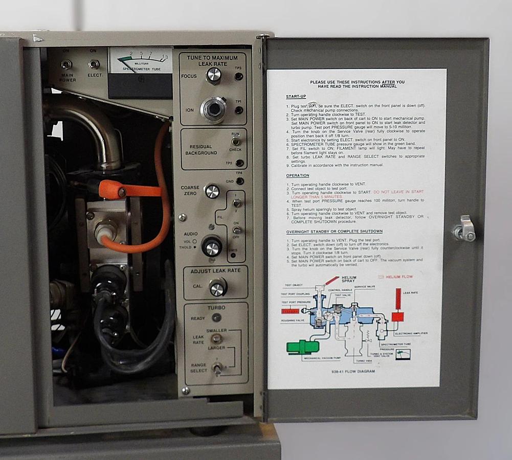 Used Varian 938-41 Helium Leak Detector PORTA-TEST Turbo Tested Parts or Repair As-Is
