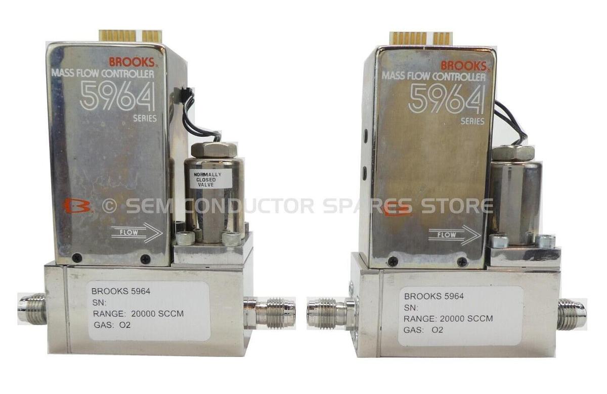 Refurbished Brooks 5964 Mass Flow Controller MFC 20000 SCCM O2 Lot of 2 OEM Refurbished