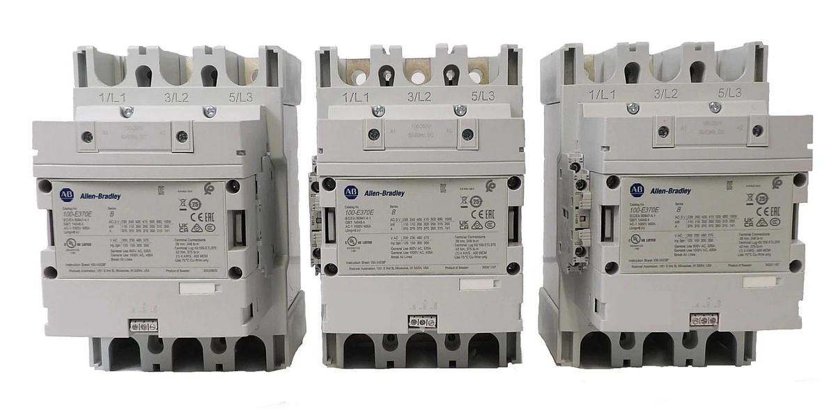 Used AB Allen-Bradley 100-E370 Direct On Line Contactor Series B Lot of 3 Working