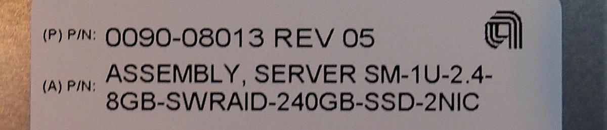 Used SuperMicro CSE-111 CGA Server SM-1U-2.4-8GB-SWRAID-240GB-SSD-2NIC New Surplus