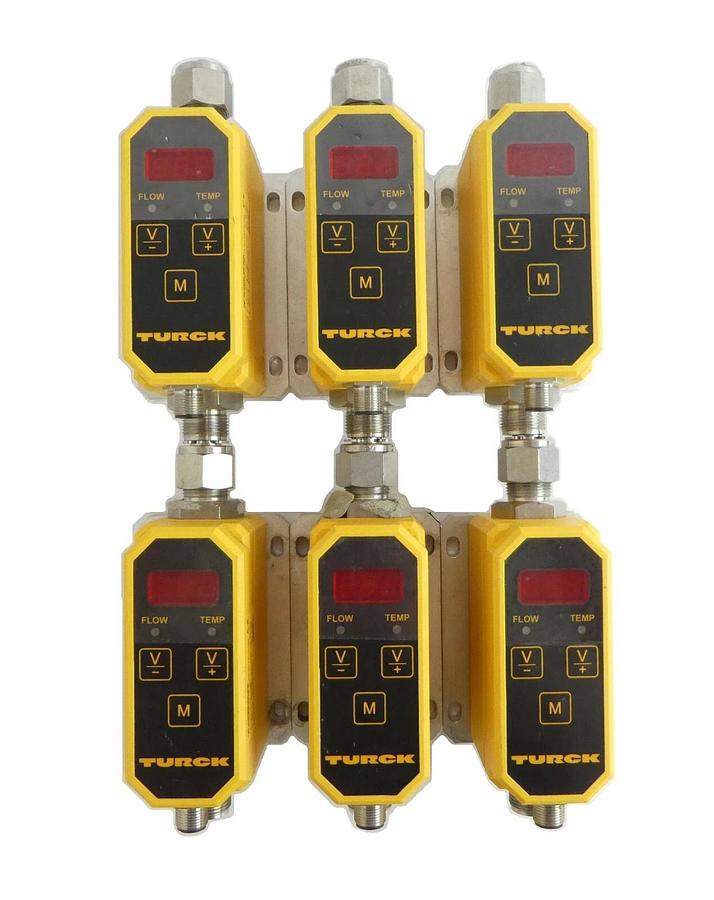Used Turck FTCI-1/2D10A4P-2LUX-H1141/D098 Digital Flow Monitor AMAT Lot of 6 Working