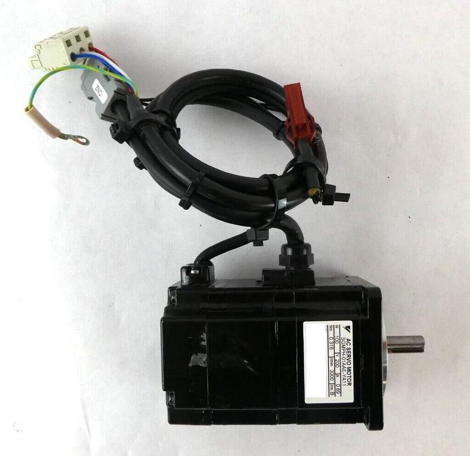 Used Yaskawa Electric SGMPH-01AAE-YA11 AC Servo Motor Assembly Lot of 3 Working