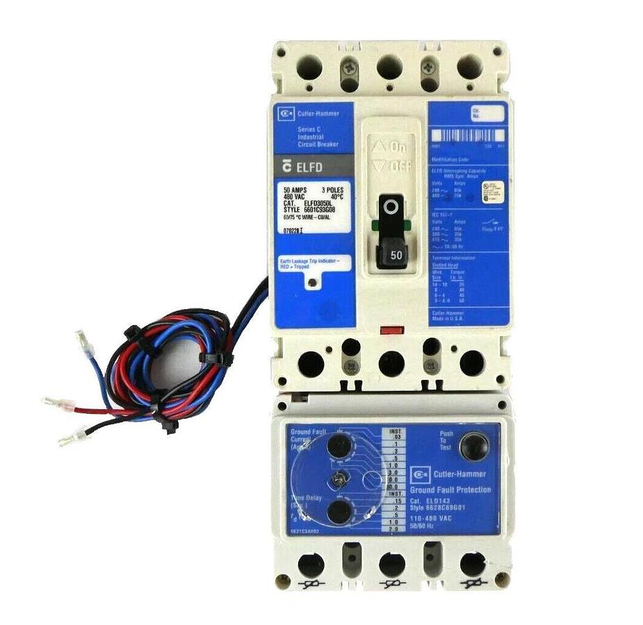 Used Cutler-Hammer ELFD3050L Industrial Circuit Breaker ELFD ELD243 Series C Working