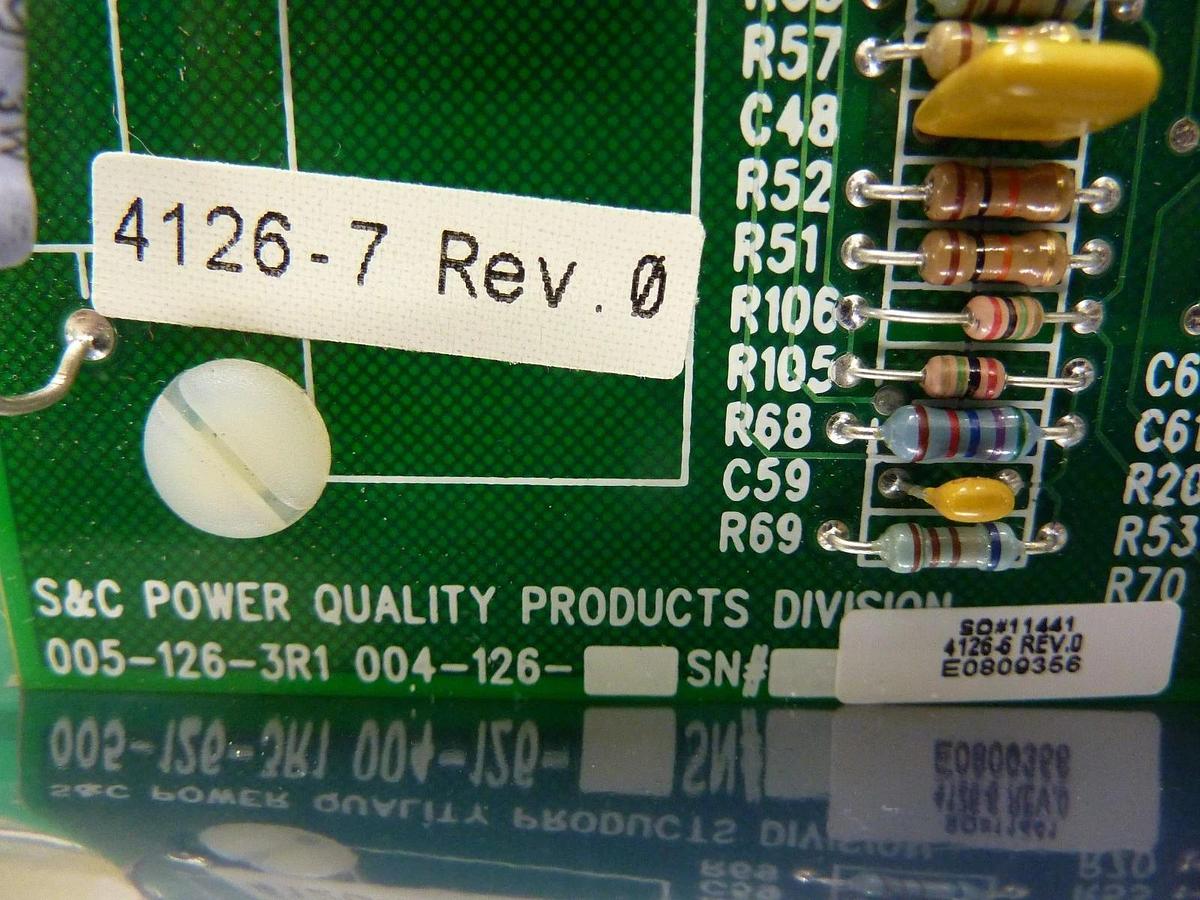 Used S&C Electric 4126-7 Power Supply Control Board PCB 005-126-3R1 4114-3 Used