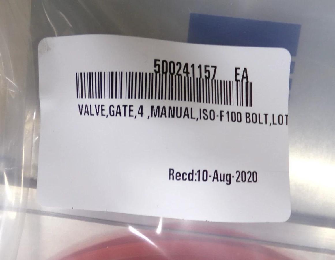 Ebara Technologies 943197 4" Manual Gate Valve IPN 500241157 New Surplus