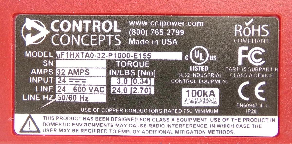 Used Control Concepts uF1HXTA0-32-P1000-E155 SCR Controller Lot of 2 Working