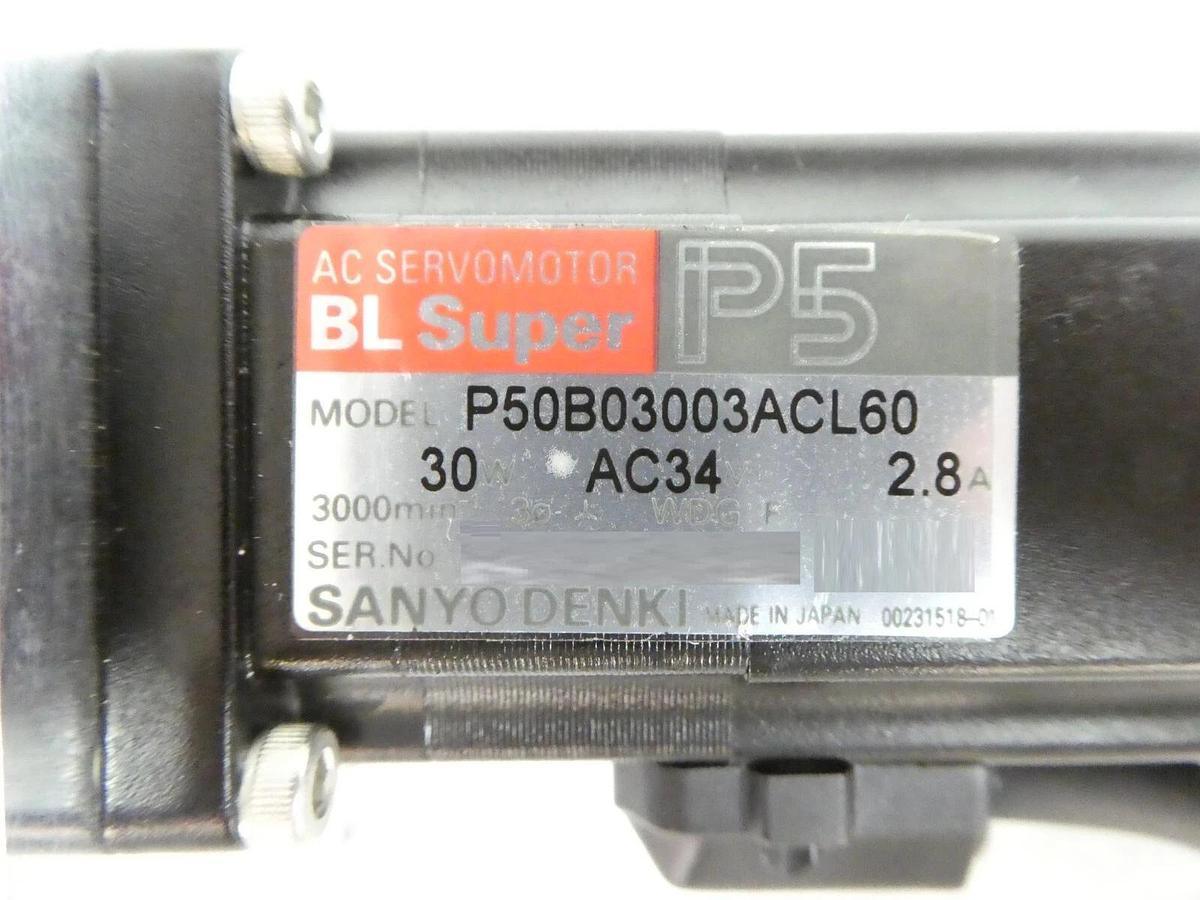 Used Sanyo Denki P50B03003ACL60 AC Servomotor BL Super P5 Nikon NSR-S205C Working
