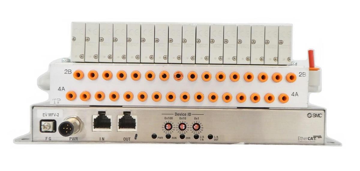 Used SMC IN587-34 16-Port Pneumatic Manifold SY3A00-5U1 SY3200-5U1 AMAT Working