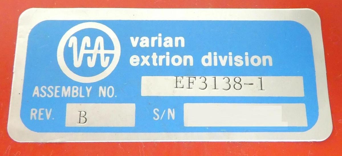 Used Varian Ion Implant EF3138-1 Filament Power Supply F3138001 Rev. B Working Spare