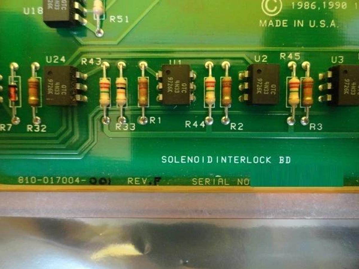 Used Lam Research 810-017004-001 Solenoid Interlock Board PCB Working Surplus