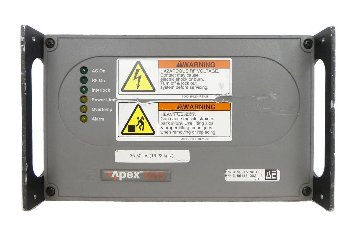 Used Apex 5513 AE Advanced Energy 3156115-002 RF Generator AMAT 0190-16198 As-Is