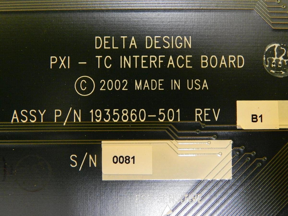 Used Delta Design 1935860-501 PXI-TC Interface Board PCB 1935859-401 Used Working