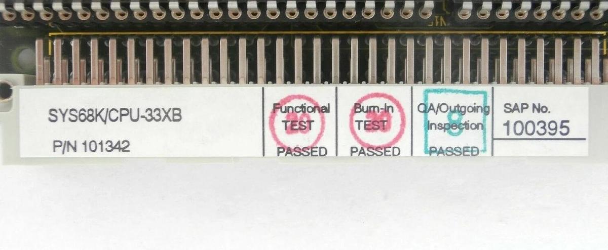 Used Force Computers 101342 CPU Processor PCB Card SYS68K/CPU-33XB Bio-Rad Q5 Working