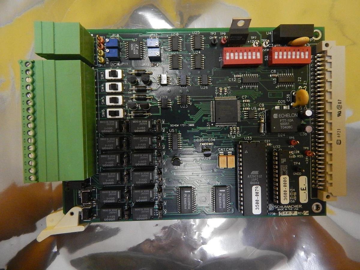 Used Schumacher 1730-3009 I/O Input Output Controller PCB Card Working Spare