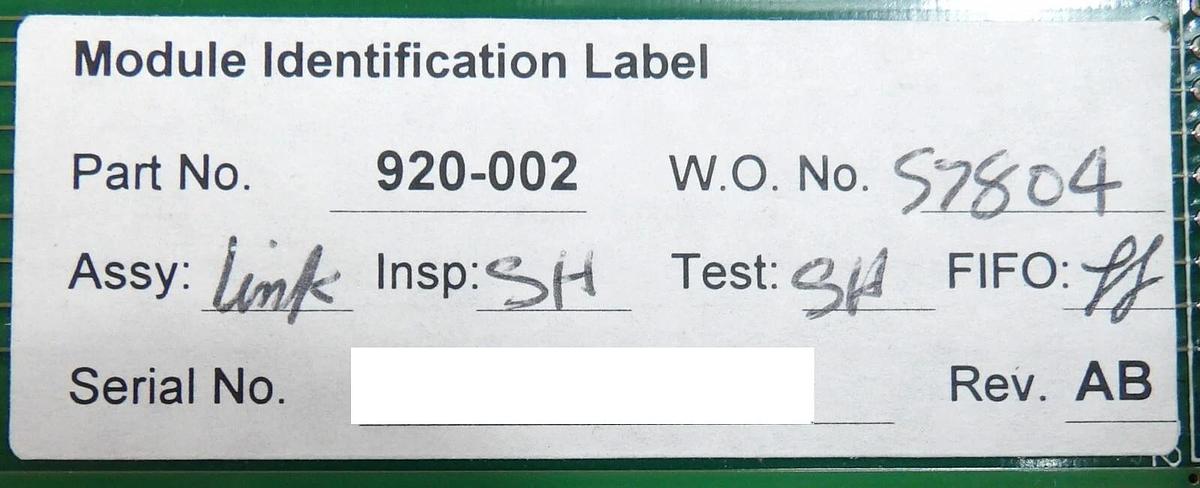 Used Brooks Automation 920-002 I/O Interface PCB 15-XAHFH Working Surplus