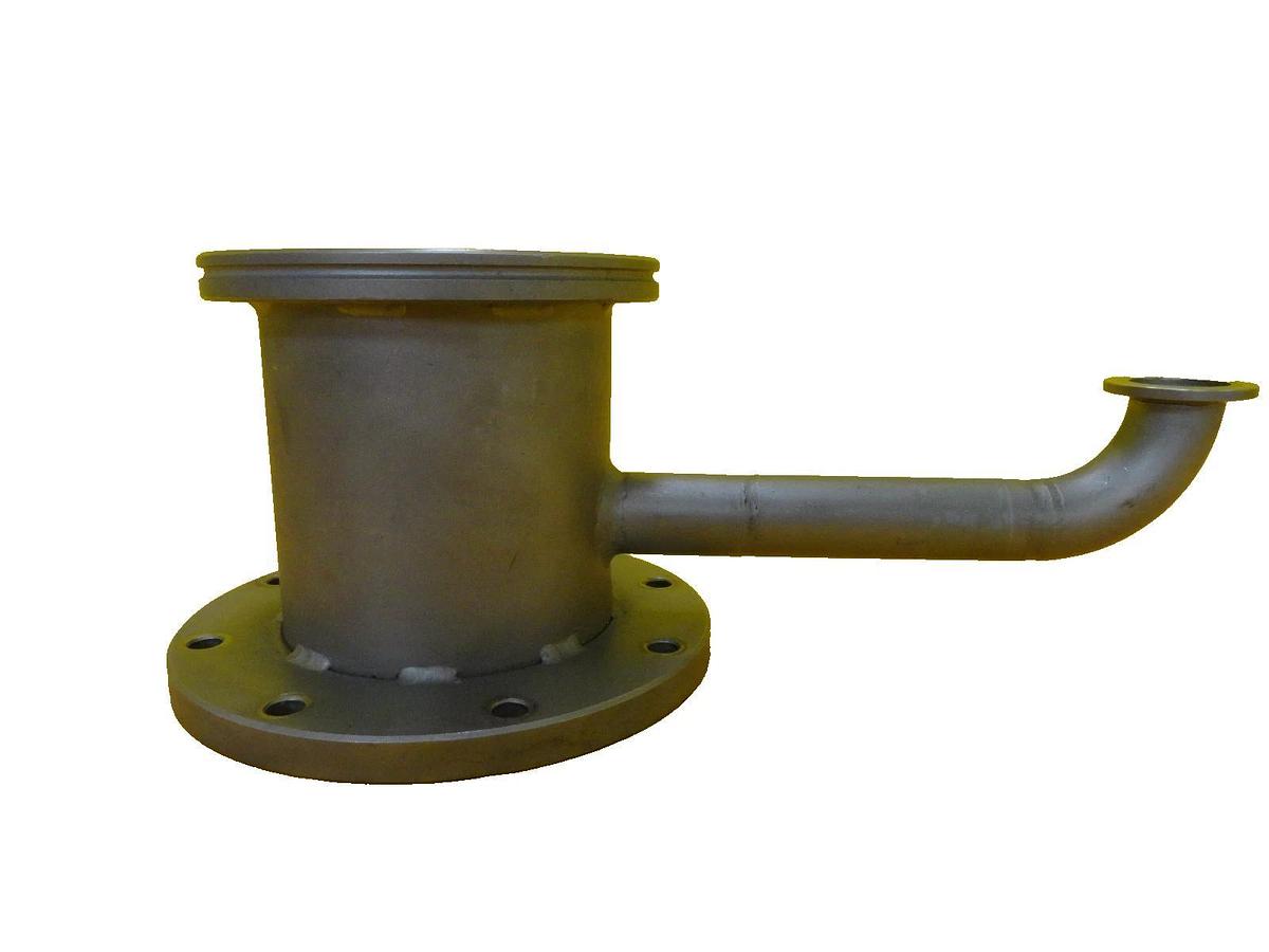 Used Edwards Vacuum Adapter Tube Tee ISO100 ISO-F to ISO100 NW25 90° Elbow Working