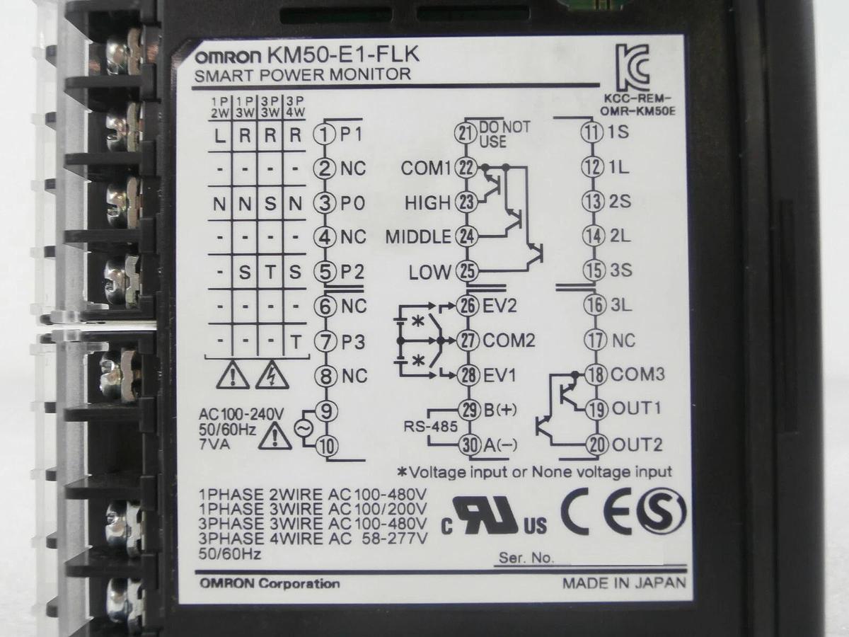 Used Omron KM50-E1-FLK Smart Power Monitor KM50 Series Working Spare