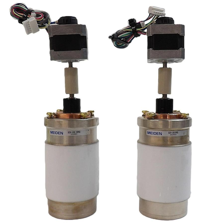 Used Meiden SCV-1525P65 SCV-201P65 Variable Vacuum Capacitor Lot of 2 Working