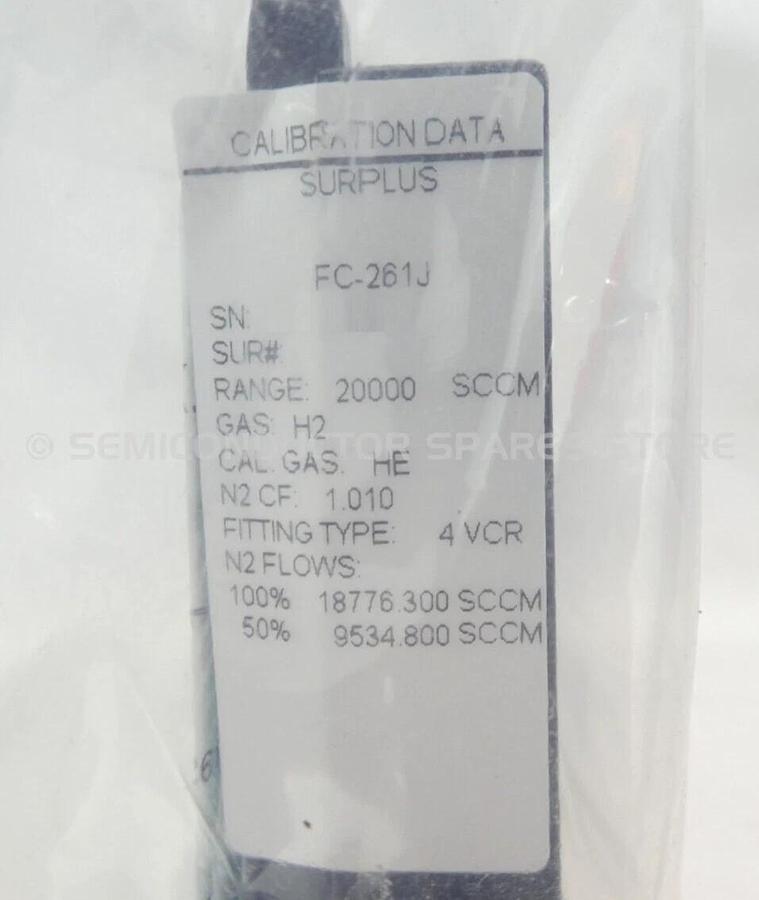 Aera FC-261J Mass Flow Controller MFC 20 SLM H2 New Surplus