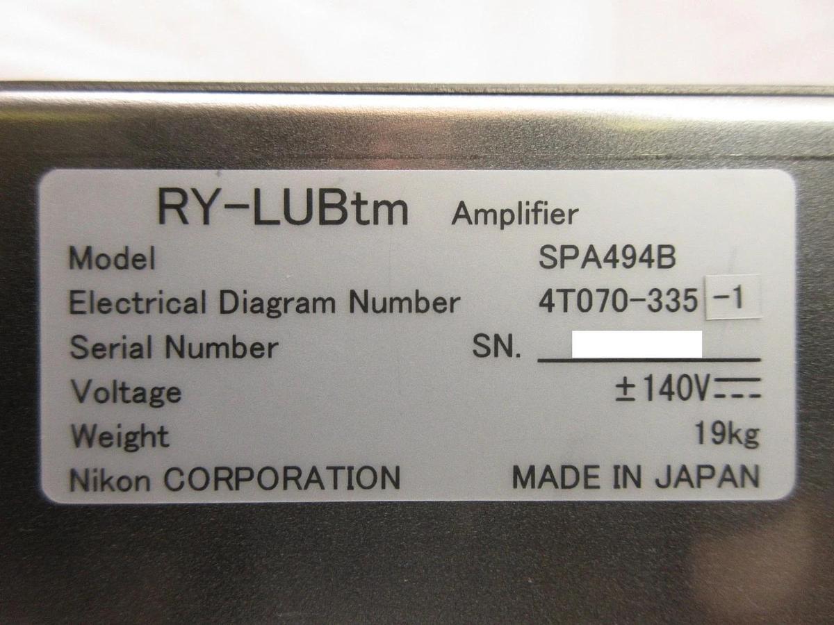 Used Nikon 4T070-335-1 RY-LUBtm Amplifier Module SPA494B 4S013-944 NSR Series Working