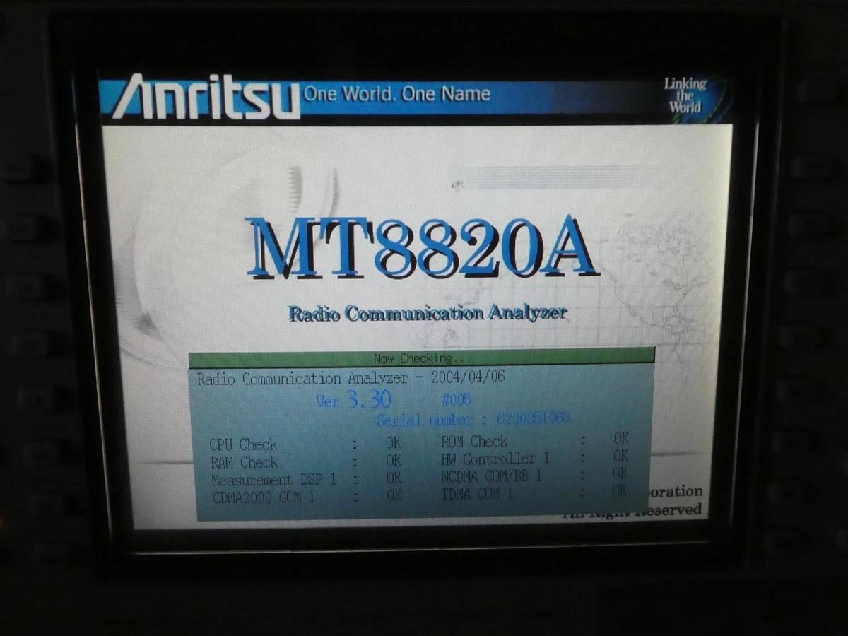 Used Anritsu MT8820A Radio Communication Analyzer 30MHz-2.7GHz Bent Connectors Spare