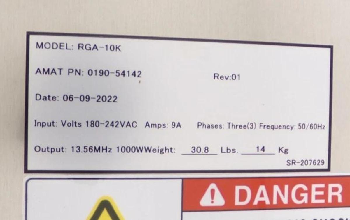 Daihen RGA-10K 1000W RF Generator AMAT Applied Materials 0190-54142 New Surplus