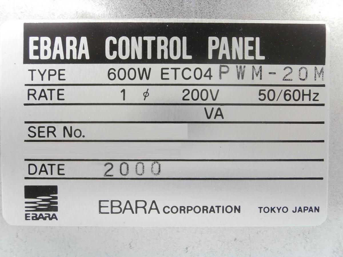 Used ET600W Ebara ETC04 PWM-20M Turbomolecular Pump Controller Turbo Tested Working