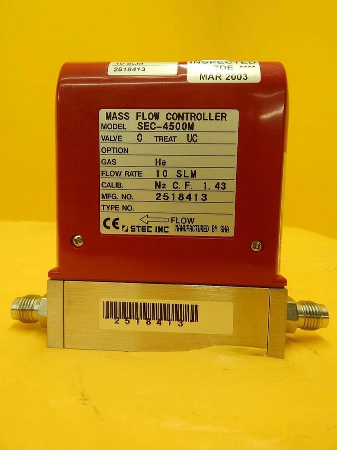 Used STEC SEC-4500MO Mass Flow Controller SEC-4500M 10 SLM He Working Surplus