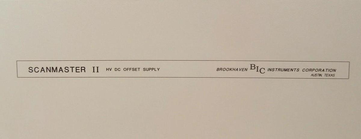 Used Brookhaven Instruments 25520160 HV DC Offset Supply SCANMASTER II Varian Working