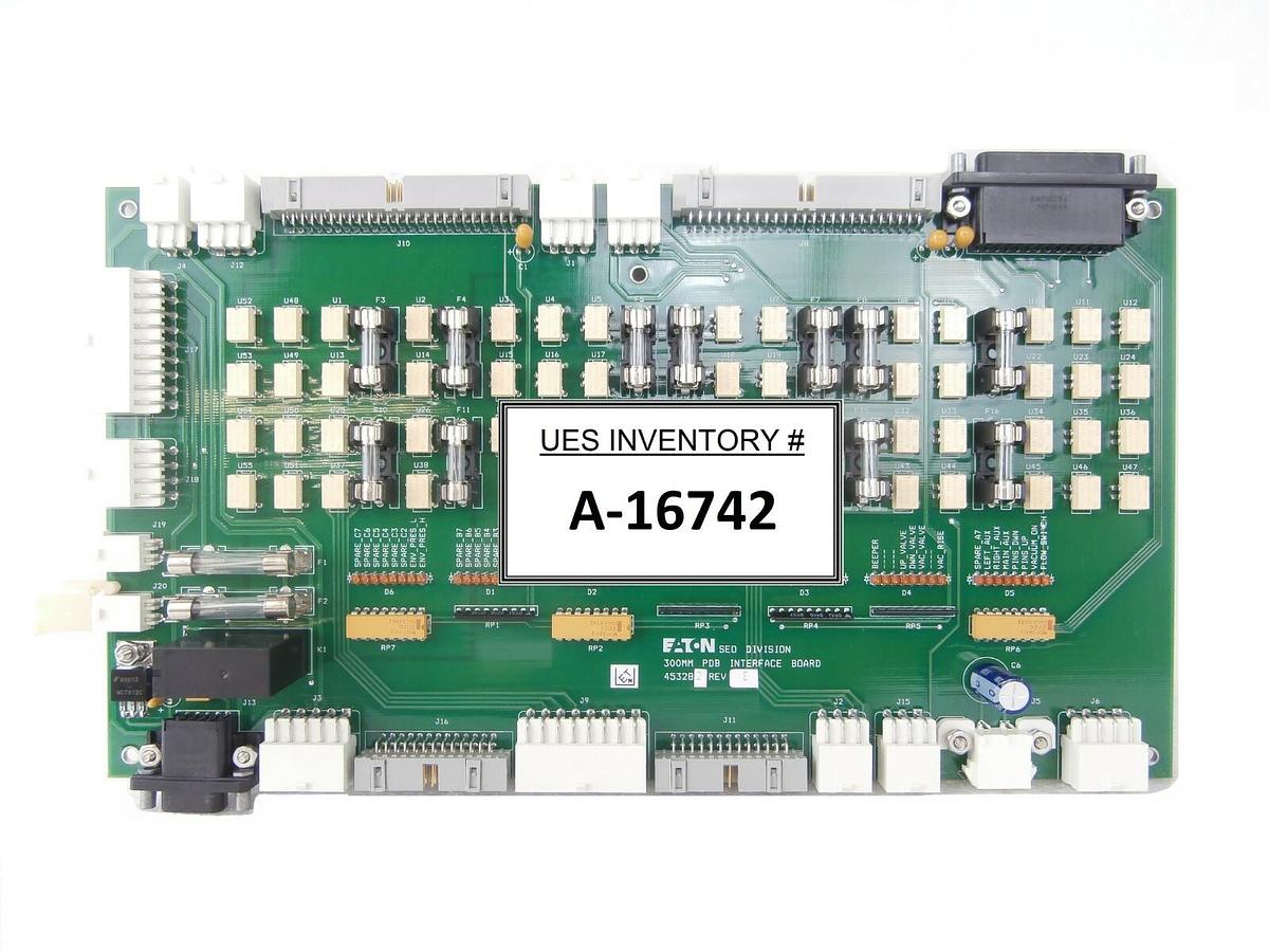 Used Eaton 453282 300mm PDB Interface Board PCB Rev. E Working Spare