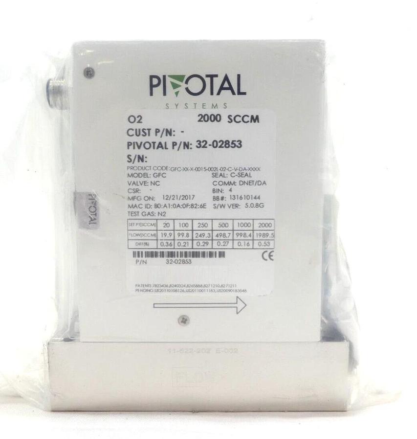 Pivotal Systems 32-02853 Mass Flow Controller MFC 2000 SCCM O2 New Surplus