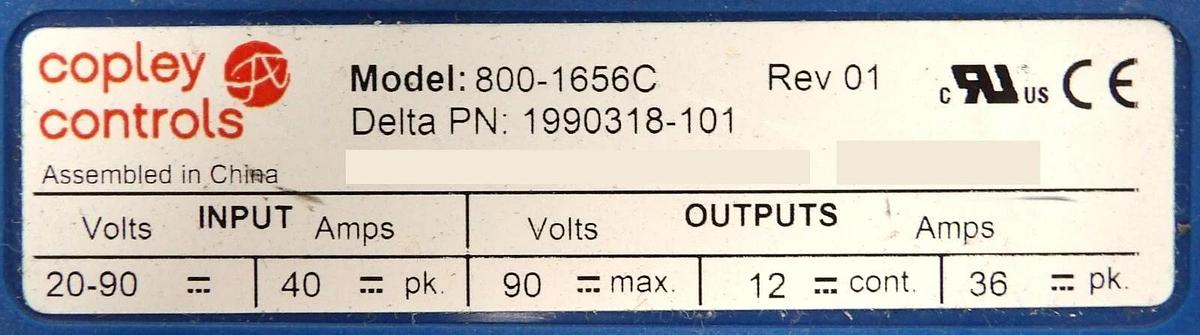 Used Copley Controls 800-1656C Accelnet AMAT Delta 1990318-101 Working Surplus