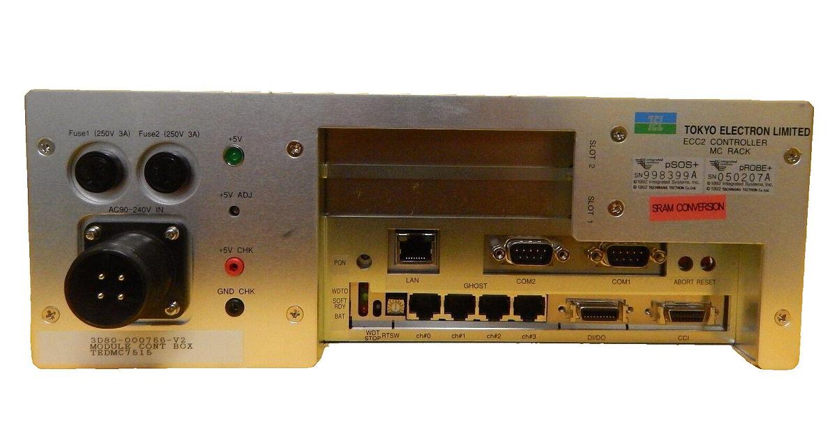 Used TEL Tokyo Electron 3D80-000766-V2 ECC2 Controller MC Rack Module CONT BOX Telius