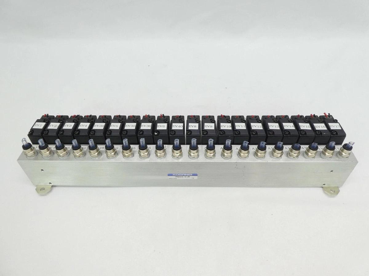 Used Koganei YM20A-21W 20-Port Pneumatic Manifold A030E1-L Working Surplus